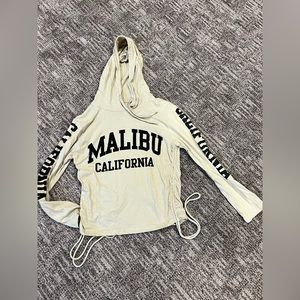 Cropped Ruched Hoodie